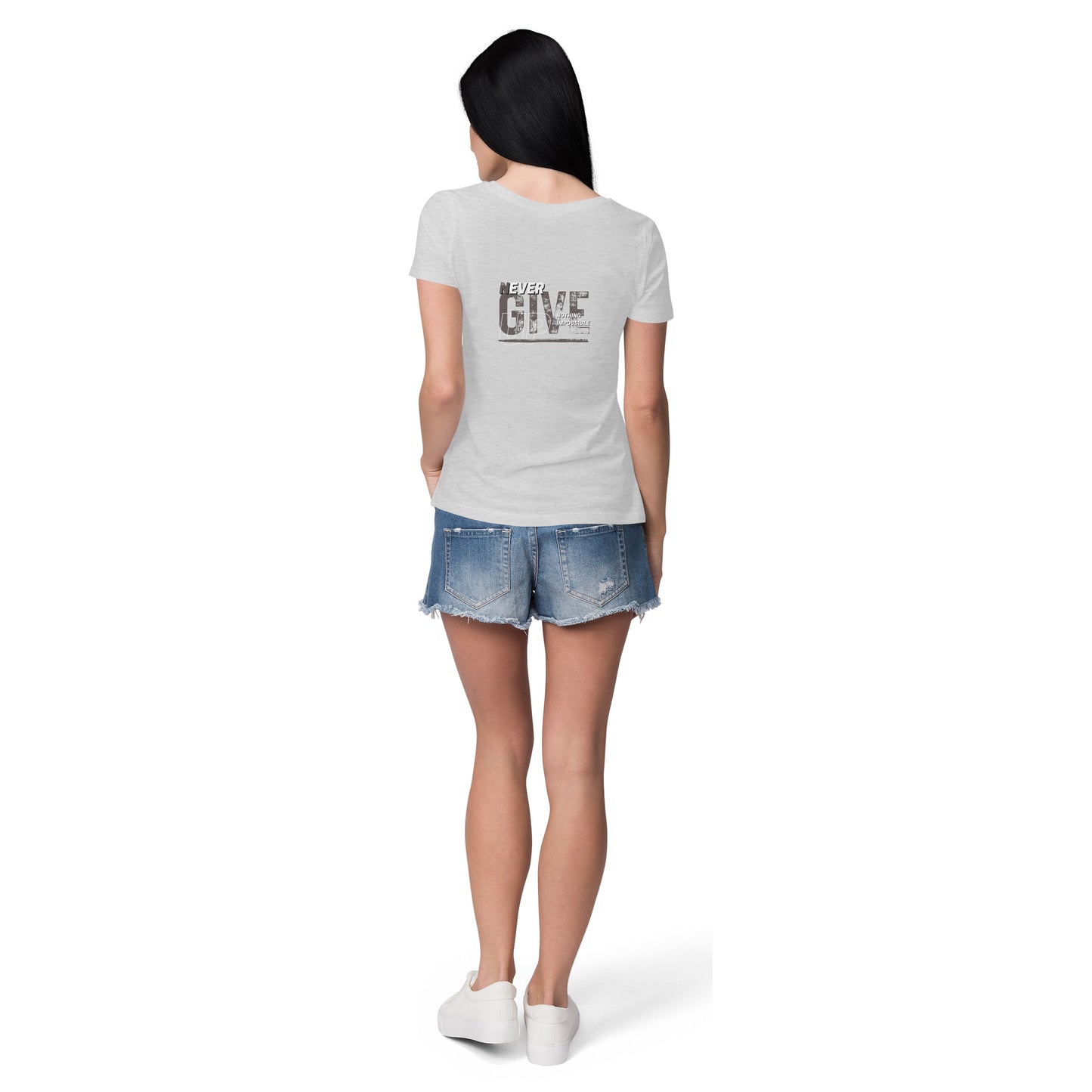 Sleek Tshirt - Slogan - Happiness is a journey - Back & front design - Women