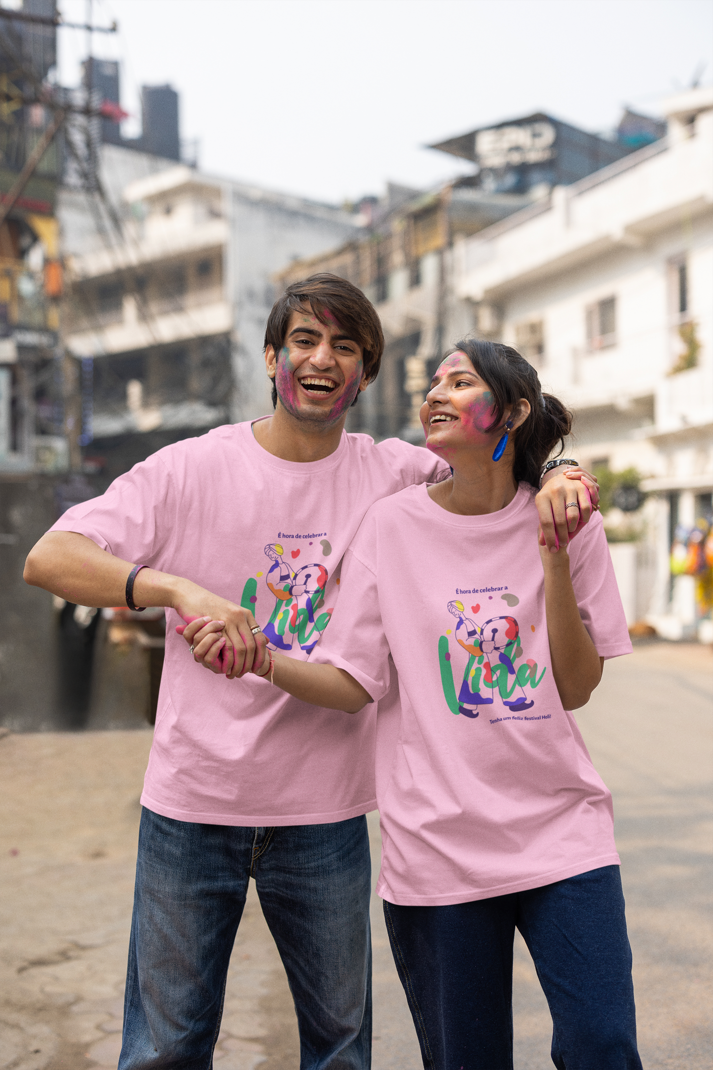 Family Holi Tshirts - Oversized Unisex - Celebrar Holi - Happy Holi 2024