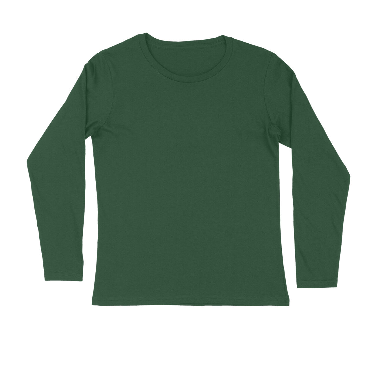 Plain Full Sleeves Tshirt - Men - Olive Green