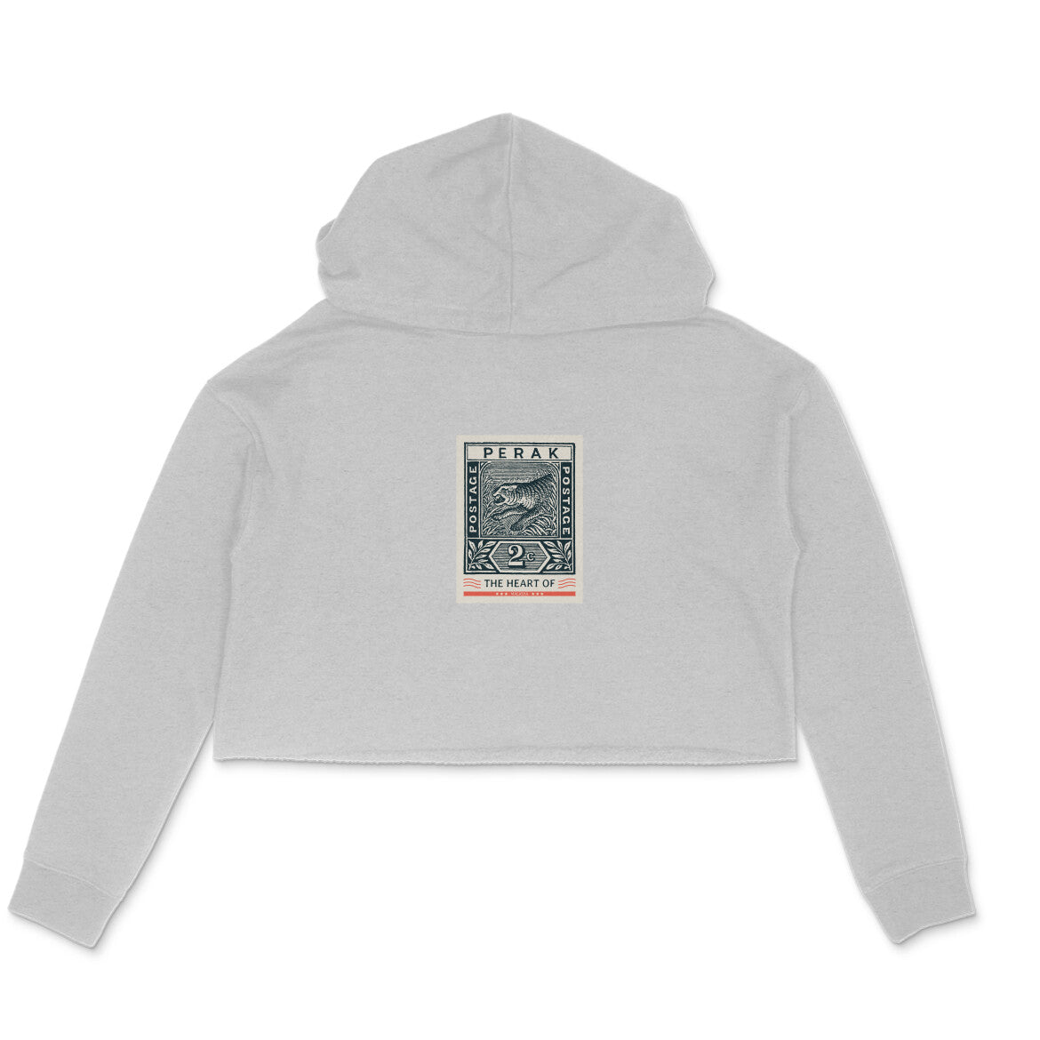 Chic Vintage - Crop Hoodie - Charcoal Grey Perak Stamp - Women