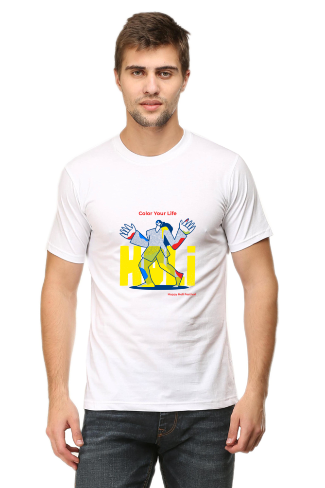 Men Holi Tshirts - Colour your life - Happy Holi 2024