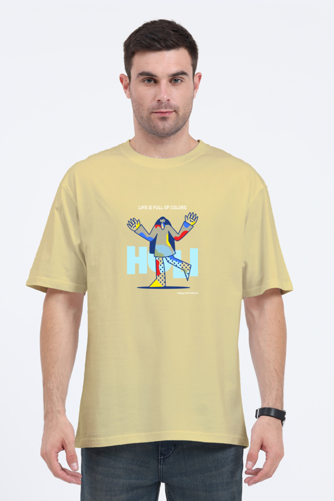 Family Holi Tshirts - Oversized Unisex - Life full of Colours - Happy Holi 2024
