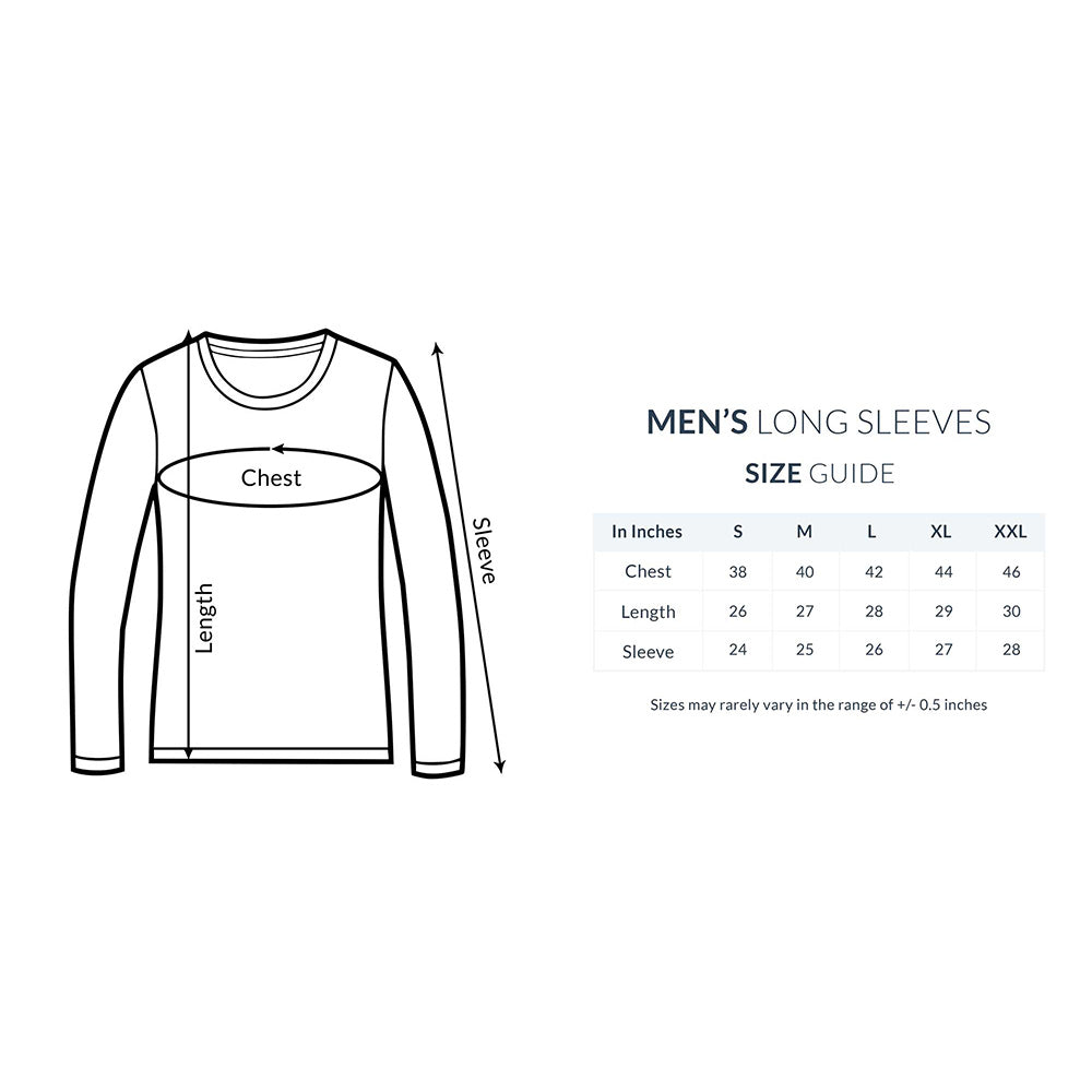 Plain Full Sleeve Tshirt - Men - Navy Blue