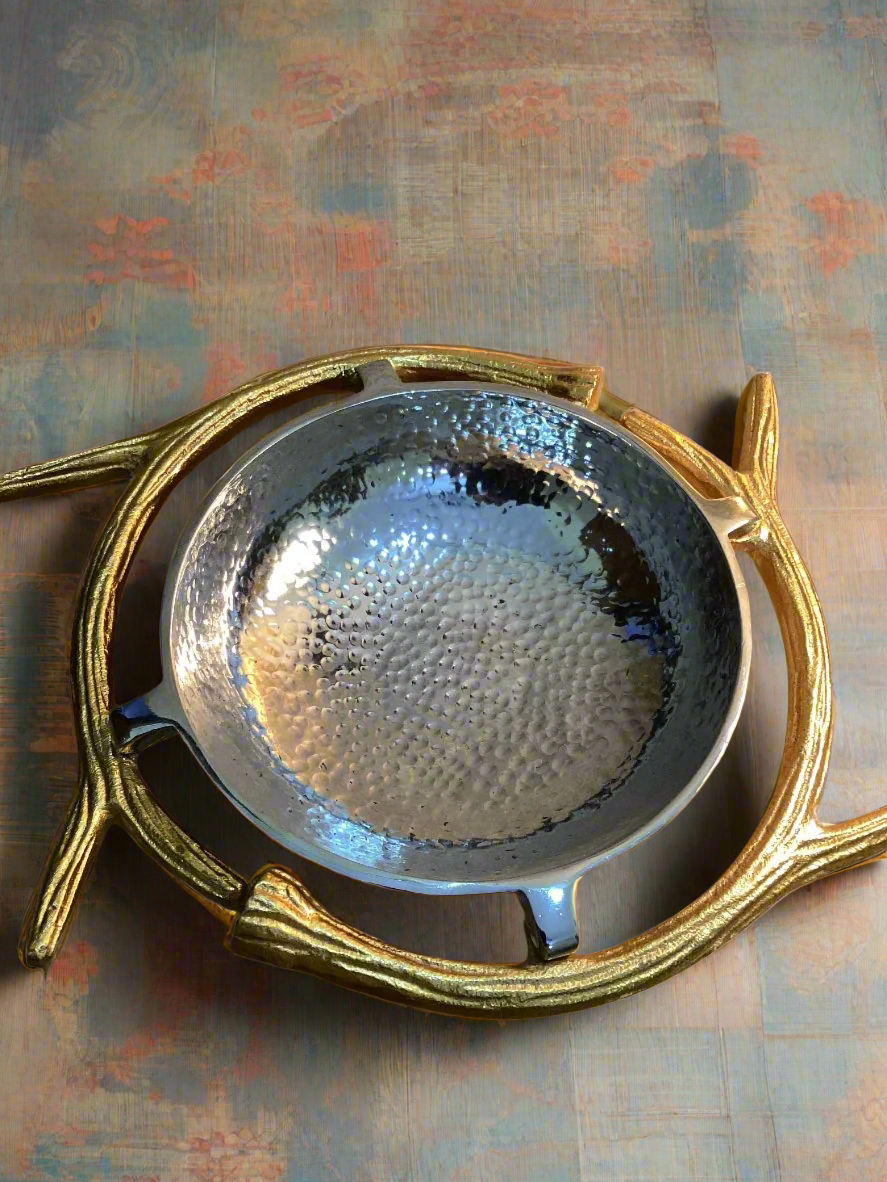 Indian Karigari Decorative Silver bowl - Gyos Handicrafts