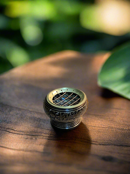 Black Charcoal Brass Incense Burner - Gyos Handicrafts