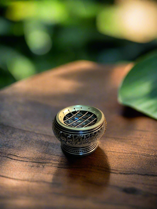 Black Charcoal Brass Incense Burner - Gyos Handicrafts