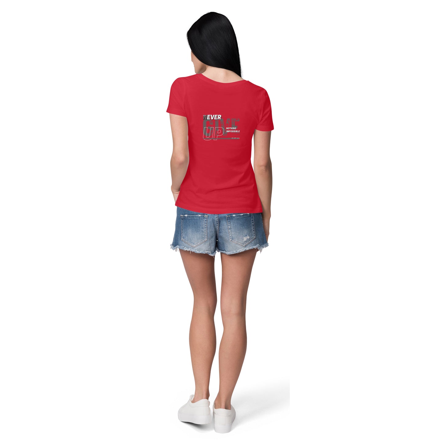 Sleek Tshirt - Slogan - Happiness is a journey - Back & front design - Women