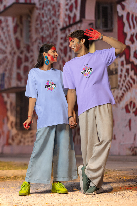 Family Holi Tshirts - Oversized Unisex - Colours - Happy Holi 2024