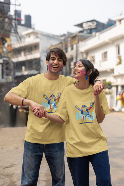 Family Holi Tshirts - Oversized Unisex - Life full of Colours - Happy Holi 2024