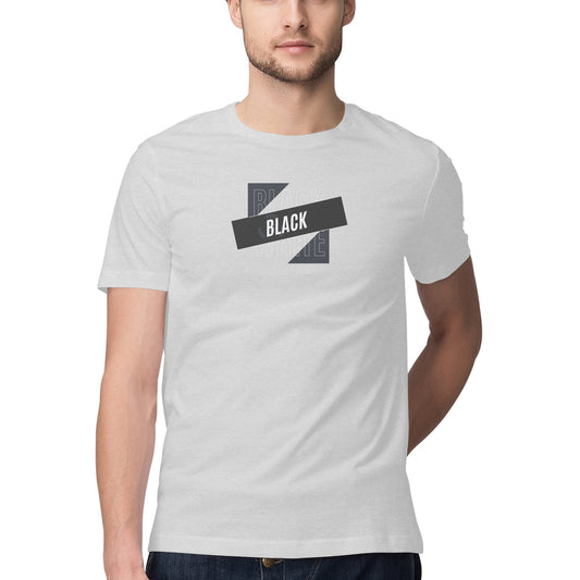 Black and white Melange Grey - Slogan T-shirt - Men
