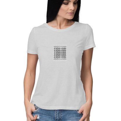 Melange Grey Positive - Sleek Design T-shirt - From and back Design - Women