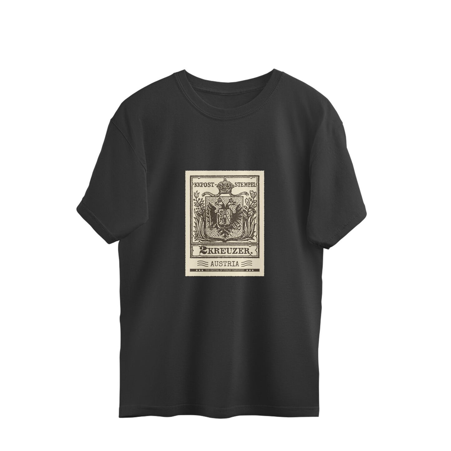 Vintage designs - Austria Stamp - Oversized Tshirt Black - Men